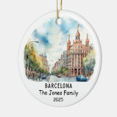 Gepersonaliseerde Barcelona Ornament, Spanje Keramisch Ornament (Links)