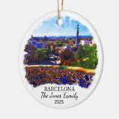 Gepersonaliseerde Barcelona Ornament, Spanje Keramisch Ornament (Links)