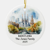 Gepersonaliseerde Barcelona Ornament, Spanje Keramisch Ornament (Voorkant)