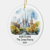 Gepersonaliseerde Barcelona Ornament, Spanje Keramisch Ornament (Links)
