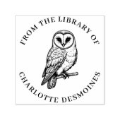Gepersonaliseerde Barn Owl Book Stamp Custom Ex li Zelfinktende Stempel (Design)