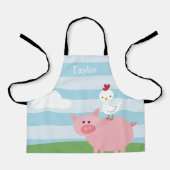 Gepersonaliseerde Barnyard Cow and Chicken Kinder  Schort (Voorkant)