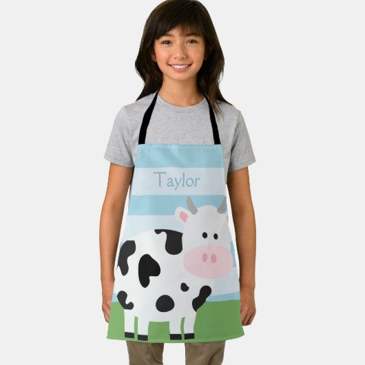Gepersonaliseerde Barnyard Cow Kinder Apron Schort (Insitu)