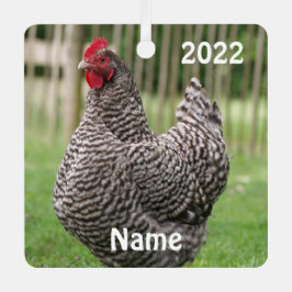 Gepersonaliseerde Barred Rock Hen - Pet Chicken Metalen Ornament