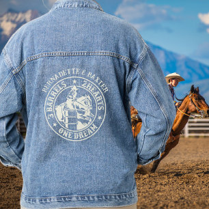 Gepersonaliseerde Barrel Racing Gezegde met namen Denim Jacket