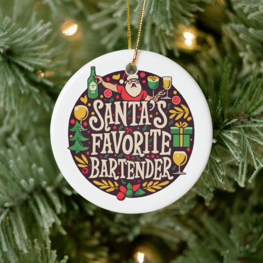 Gepersonaliseerde Bartender Christmas Ornament (Boom)