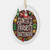 Gepersonaliseerde Bartender Christmas Ornament (Rechts)