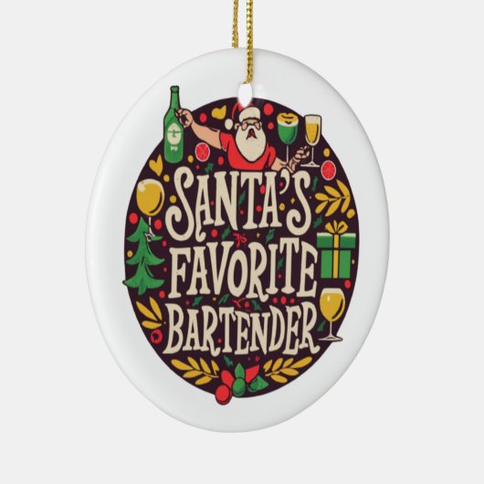 Gepersonaliseerde Bartender Christmas Ornament (Rechts)