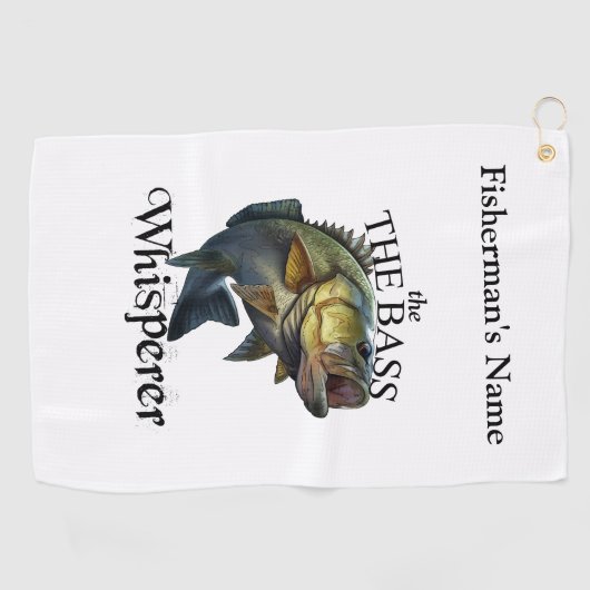 Gepersonaliseerde bas fluisteraar licht Gevist han Golfhanddoek (Horizontaal)