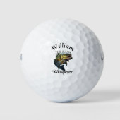 Gepersonaliseerde bas fluisteraar visser golfballen (Voorkant)