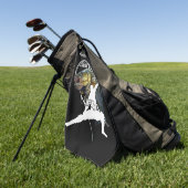 Gepersonaliseerde bas Gevist ninja donker Gevist h Golfhanddoek (Groen)