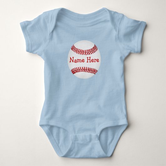 Gepersonaliseerde Baseball Baby shower Cadeaus voo Romper (Voorkant)