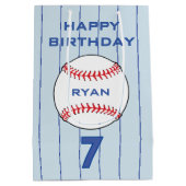 Gepersonaliseerde Baseball Ball Kids Verjaardag Medium Cadeauzakje (Achterkant)