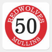 Gepersonaliseerde Baseball Bat Knob Decals Vierkante Sticker (Voorkant)