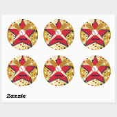 Gepersonaliseerde Baseball Bats Ball en Stars Gold Ronde Sticker (Vel)