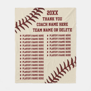 Gepersonaliseerde Baseball Coach-cadeaus, spelersn Fleece Deken