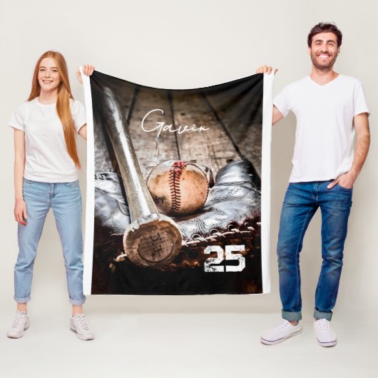 Gepersonaliseerde Baseball Fleece Deken Geweldige (In situ)