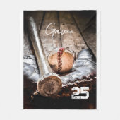 Gepersonaliseerde Baseball Fleece Deken Geweldige (Voorkant)