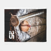 Gepersonaliseerde Baseball Fleece Deken Geweldige (Voorkant (Horizontaal))