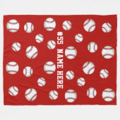 Gepersonaliseerde Baseball Fleece Deken TEKST, KLE (Voorkant (Horizontaal))