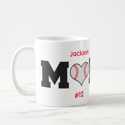 Gepersonaliseerde Baseball Mom Gift Koffiemok (Links)