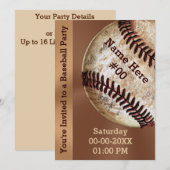 Gepersonaliseerde  Baseball Party Uitnodigingen (Voorkant / Achterkant)