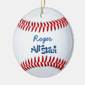 Gepersonaliseerde Baseball Player-cadeautjes Keramisch Ornament (Links)