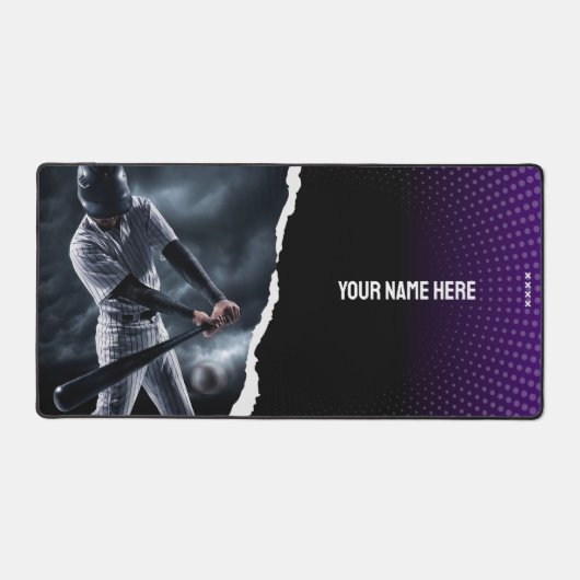 Gepersonaliseerde Baseball Player Desk Mat (Voorkant)