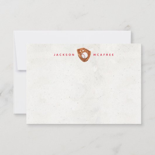 Gepersonaliseerde Baseball Stationery Note Cards Bedankkaart (Voorkant)