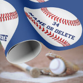 Gepersonaliseerde Baseball Wrapping Paper JOUW TEK Cadeaupapier