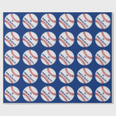 Gepersonaliseerde Baseball Wrapping Paper JOUW TEK Cadeaupapier (Vlak)