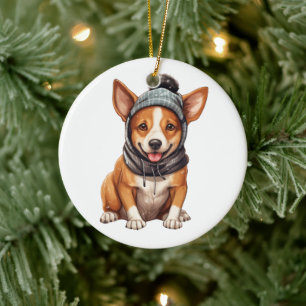 Gepersonaliseerde Basenji-hond Keramisch Ornament