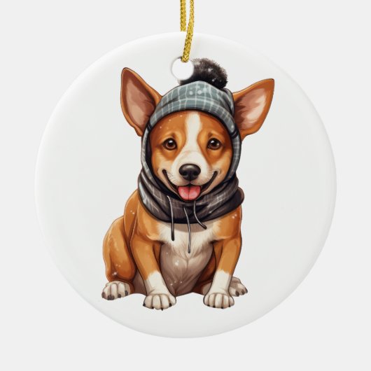 Gepersonaliseerde Basenji-hond Keramisch Ornament (Voorkant)