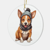 Gepersonaliseerde Basenji-hond Keramisch Ornament (Links)