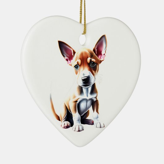 Gepersonaliseerde Basenji Puppy Keramisch Ornament (Rechts)