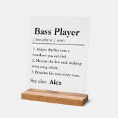 Gepersonaliseerde Basgitarist Definitie Acryl Bord (Hoek)