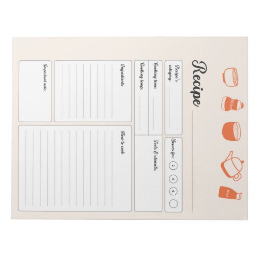 Gepersonaliseerde Basis Recept Pagina's Notitieblo Notitieblok (Voorkant)