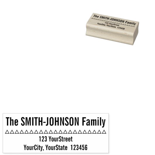 Gepersonaliseerde basisfamilienaam plus adres rubberstempel (Gestempeld)