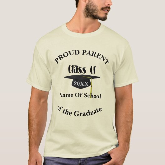 Gepersonaliseerde basisverloopdop voor ouders t-shirt (Voorkant)