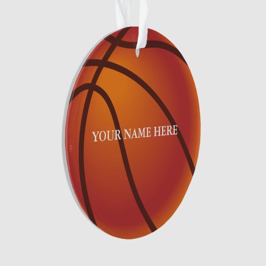 Gepersonaliseerde Basket Ball Naam Kerstmis Ornament (voorkant)