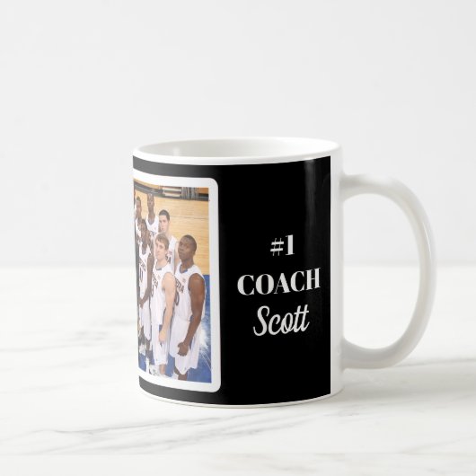 Gepersonaliseerde Basketbal #1 Coach Team Foto Koffiemok (Rechts)