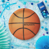 Gepersonaliseerde Basketbal 9"Ronde Document Borde Papieren Bordje (Feest)