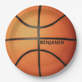 Gepersonaliseerde Basketbal 9"Ronde Document Borde Papieren Bordje