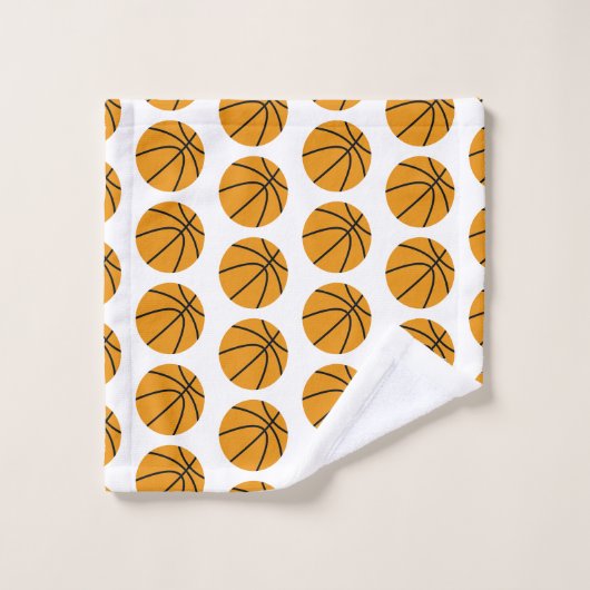 Gepersonaliseerde Basketbal Ball Pattern Kinder Bad Handdoek (Wasdoekje)
