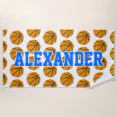 Gepersonaliseerde Basketbal Ball Pattern Kinder Strandlaken (Voorkant)