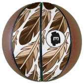 Gepersonaliseerde Basketbal – Boho Monogram Bruin (Verticaal)