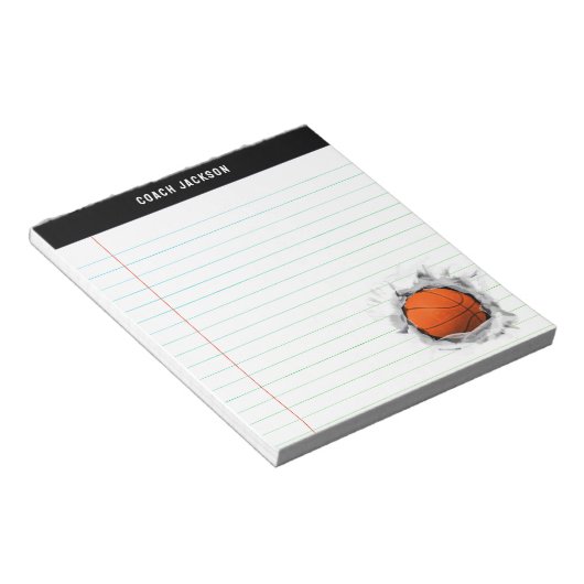 Gepersonaliseerde Basketbal cadeau-ideeën Notitieblok (Schuin)