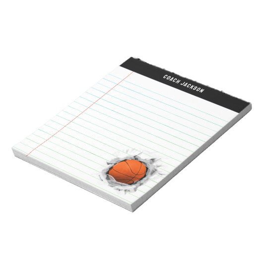 Gepersonaliseerde Basketbal cadeau-ideeën Notitieblok (Linkerzijde)