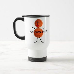 Gepersonaliseerde basketbal Cartoon Reisbeker