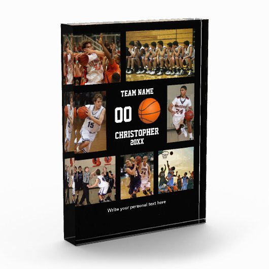 Gepersonaliseerde Basketbal Collage Fotoblokken (Links)